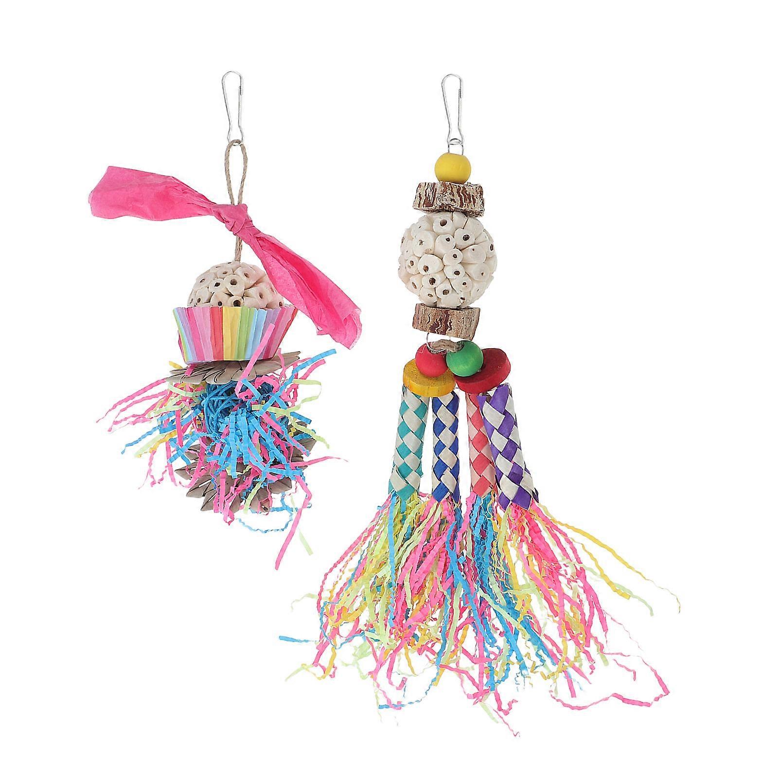 Bird Foraging Toys Parrot Chewing Toys for Small Medium Birds 6Pcs