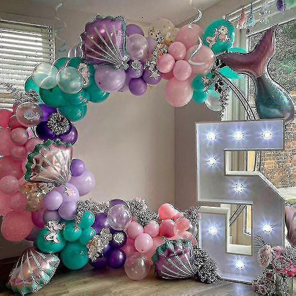 美人鱼主题生日派对装饰气球壳气球链套装