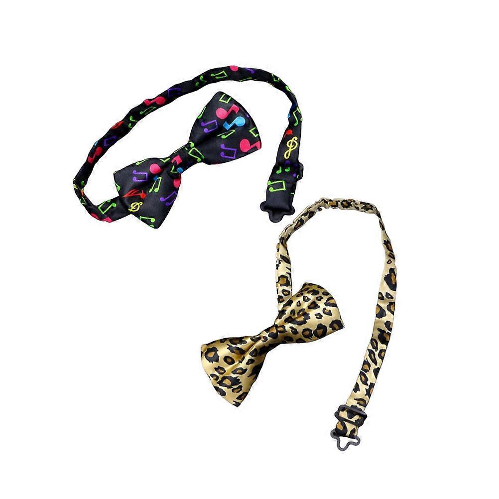 Leopard Print Bow Tie Performance Accessory For Wedding 2Set