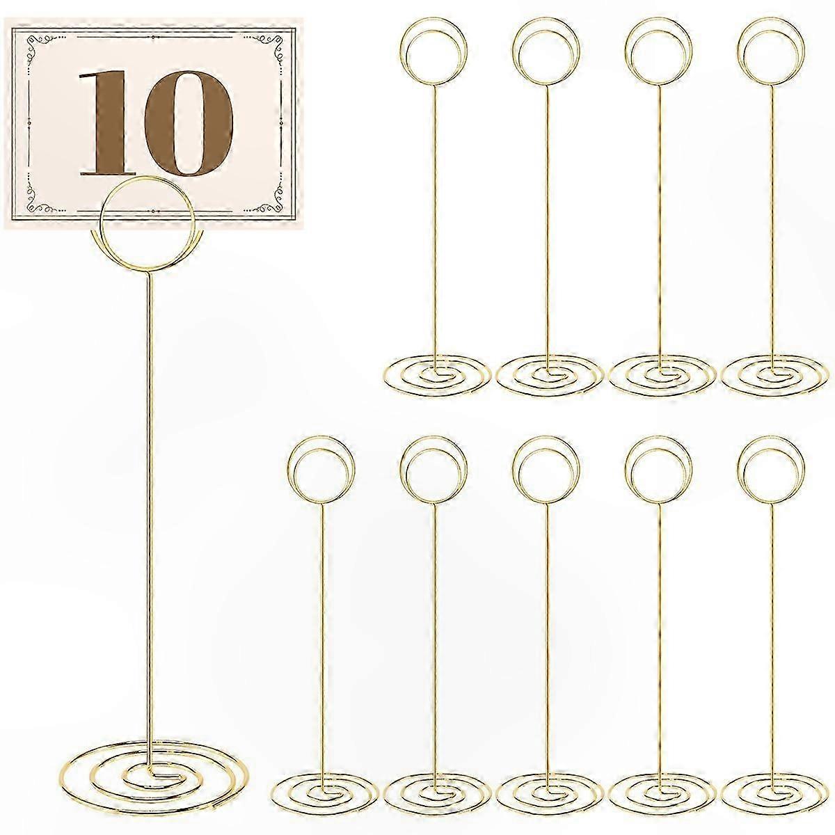 10-Pack 8.75" Tall Table Number Stands for Events, Party Place Card Holders