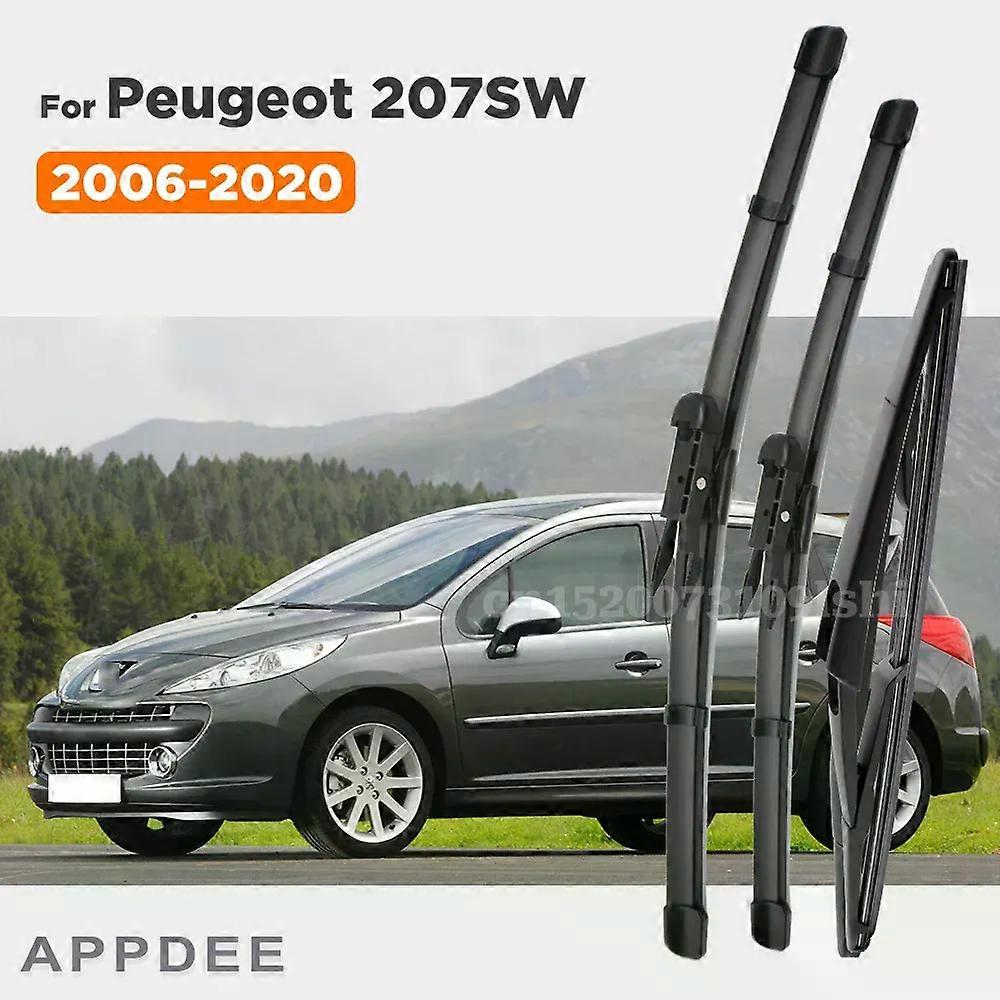 Wiper Front & Rear Wiper Blades Set For Peugeot 207 Hatchback 2006-2020 Windshield Windscreen Front Rear Window 26"+17"+16"