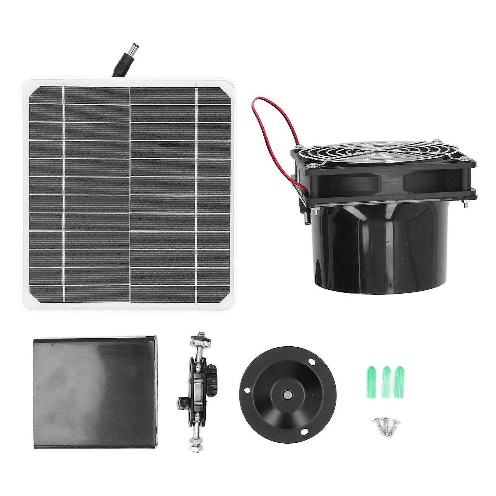 Solar Powered Exhaust Fan Monocrystalline 50W 12V 6.5 Inch Solar Panel Fan Kit with Protective Net Support 24 Hours Uninterrupted Work