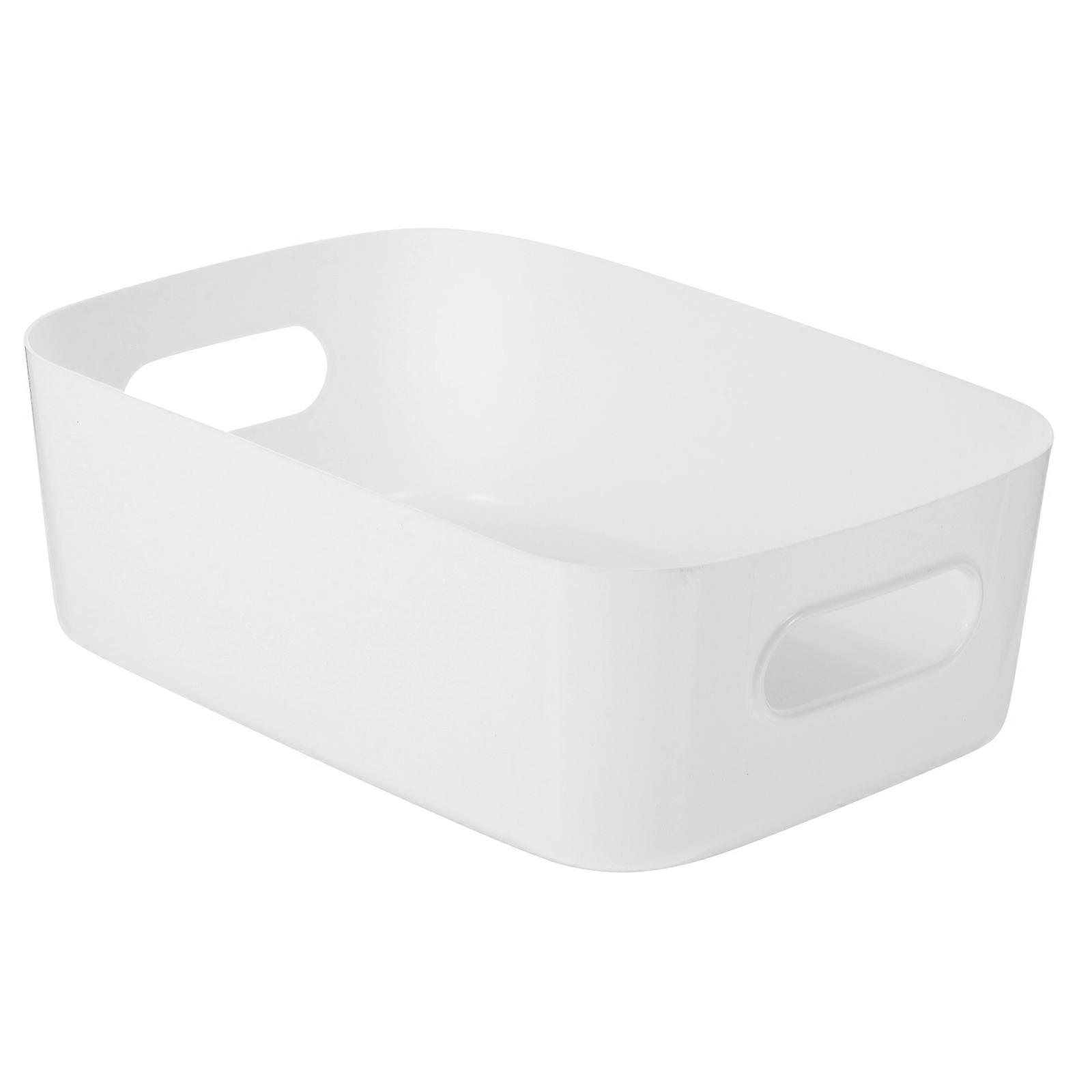 Storage Bin Plastic Storage Bin for Bathroom Organizing 6Pcs White ABS