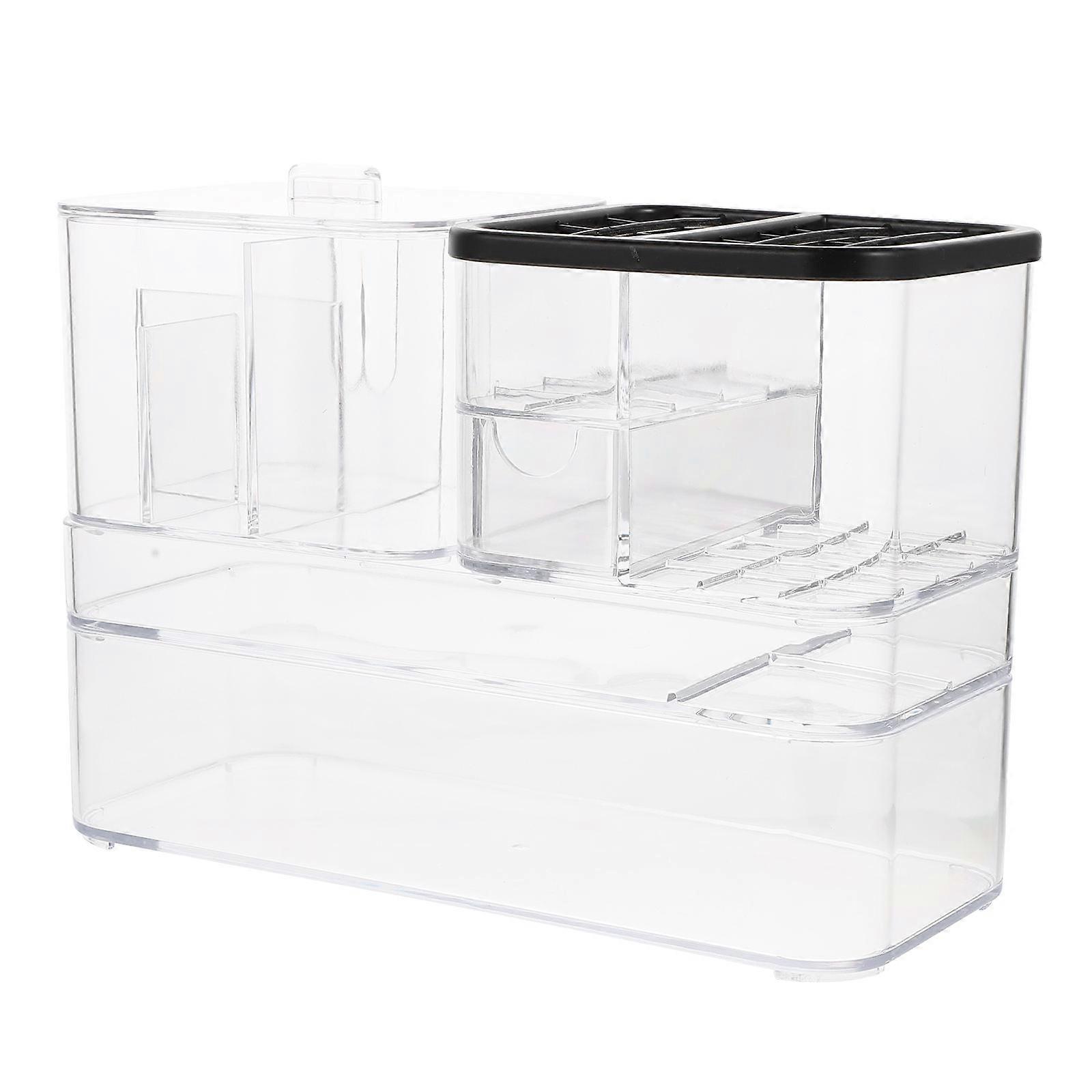 Transparent Cosmetic Storage Box for Desktop Use 1Pcs Plastic Organizer