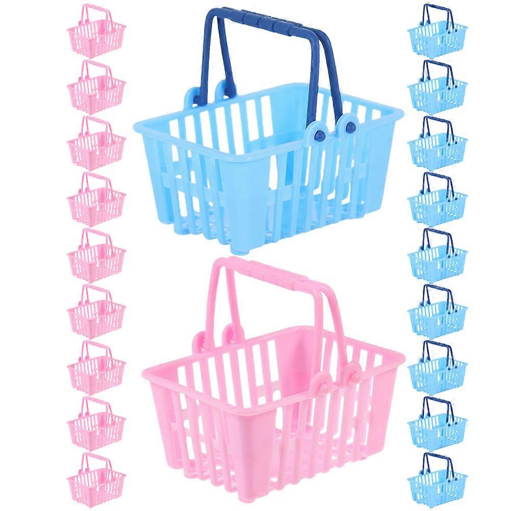 Mini Shopping Basket Plastic Handle Baskets for Storage 40 Pieces Set