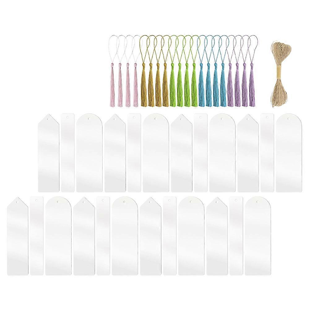 Tassels Acrylic Bookmarks for Reading Use 2Sets of Blank Stylish Bookmarks
