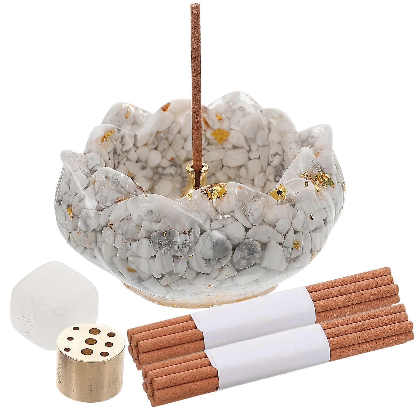 Aroma Burner Incense Holder for Home Decoration 4Sets Crystal
