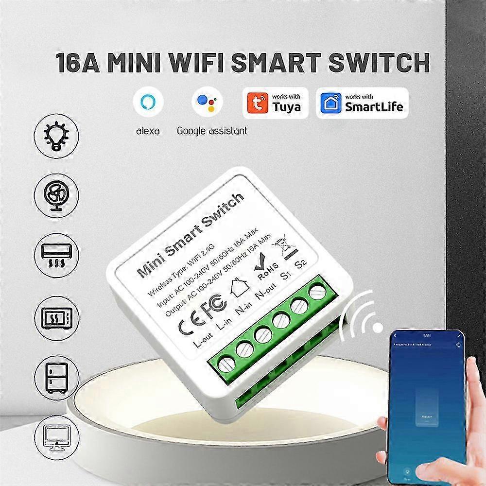 Compact Wi-Fi Smart Switch Module for Home Automation, Easy Mini Smart Switch Installation