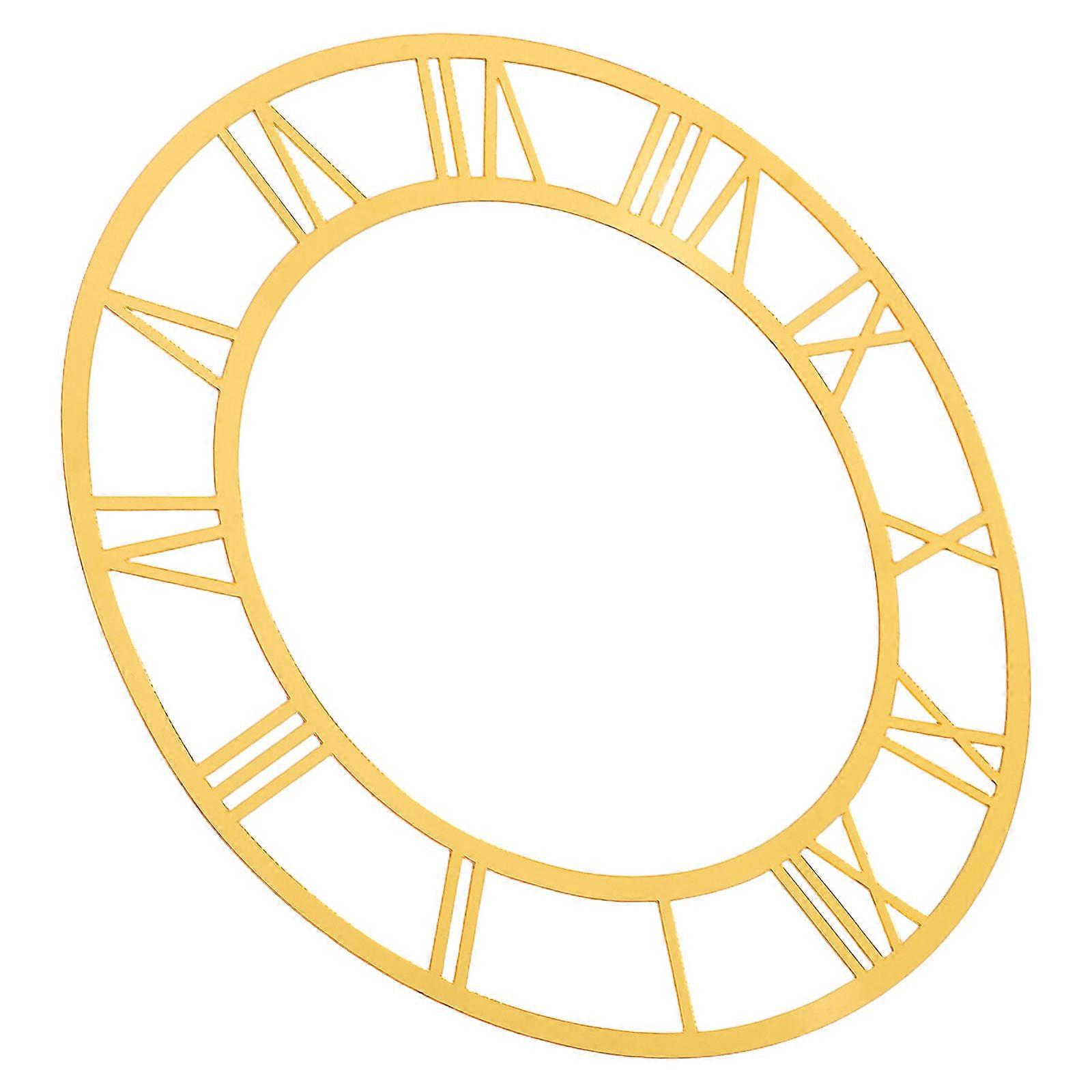 Acrylic Mirror Wall Clock Roman Numerals Round Clock for Decoration 3Pcs
