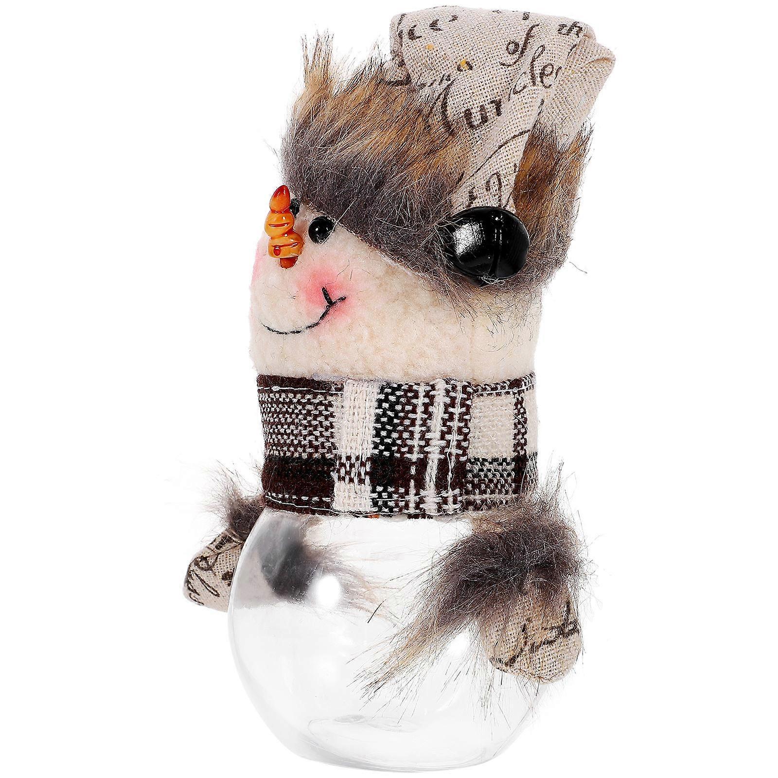 Christmas Candy Jar Snowman Decorative Doll Bonbonniere for Storage Use Size L