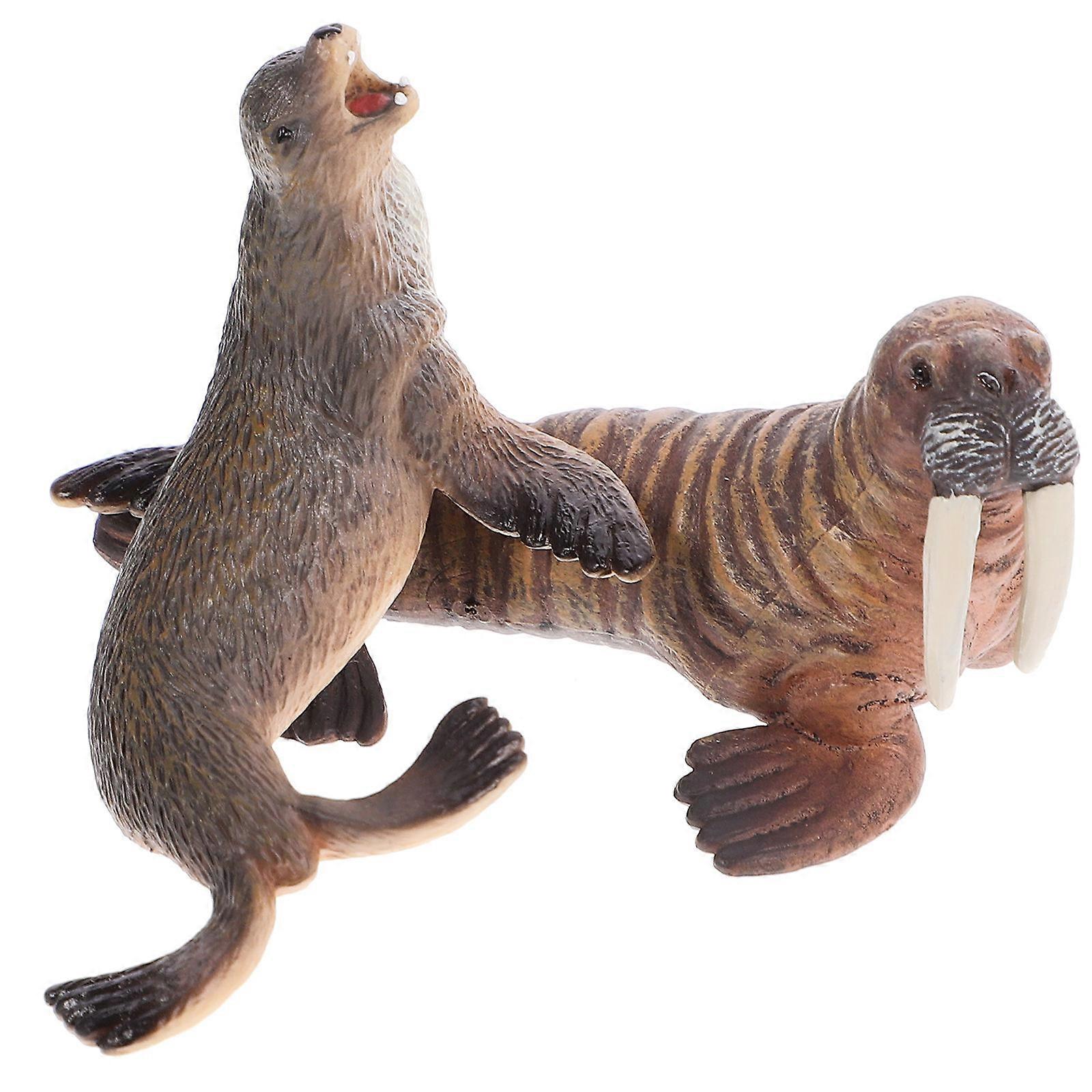Marine Animal Decor Sea Lion and Walrus Simulation Model 3Sets