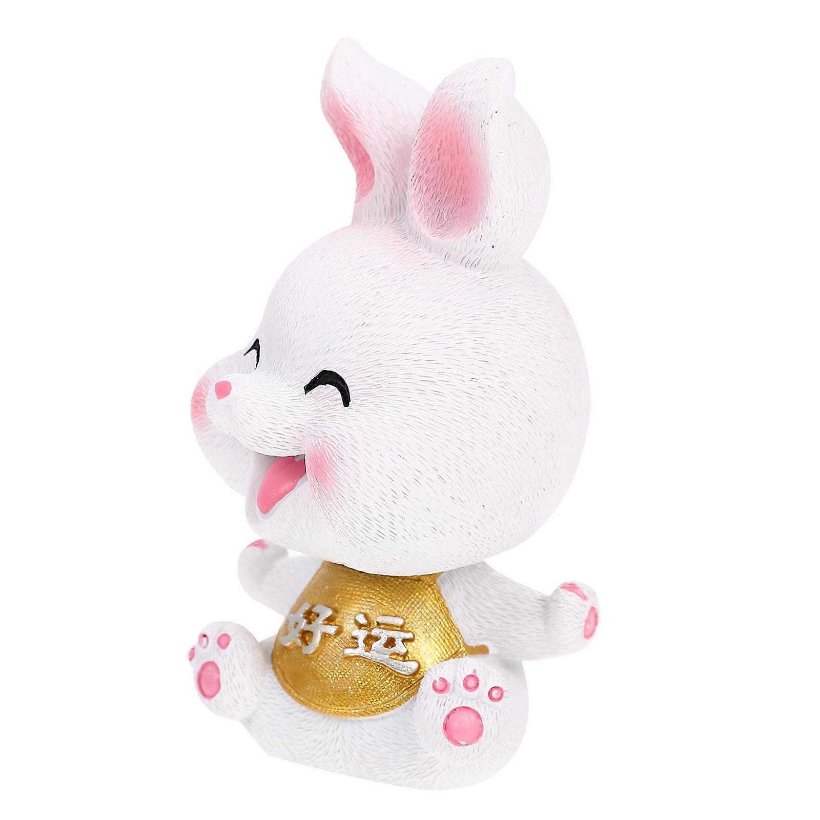 Lovely Resin Craft Rabbit Ornament for Decoration Use 5Pcs Bunny Modeling