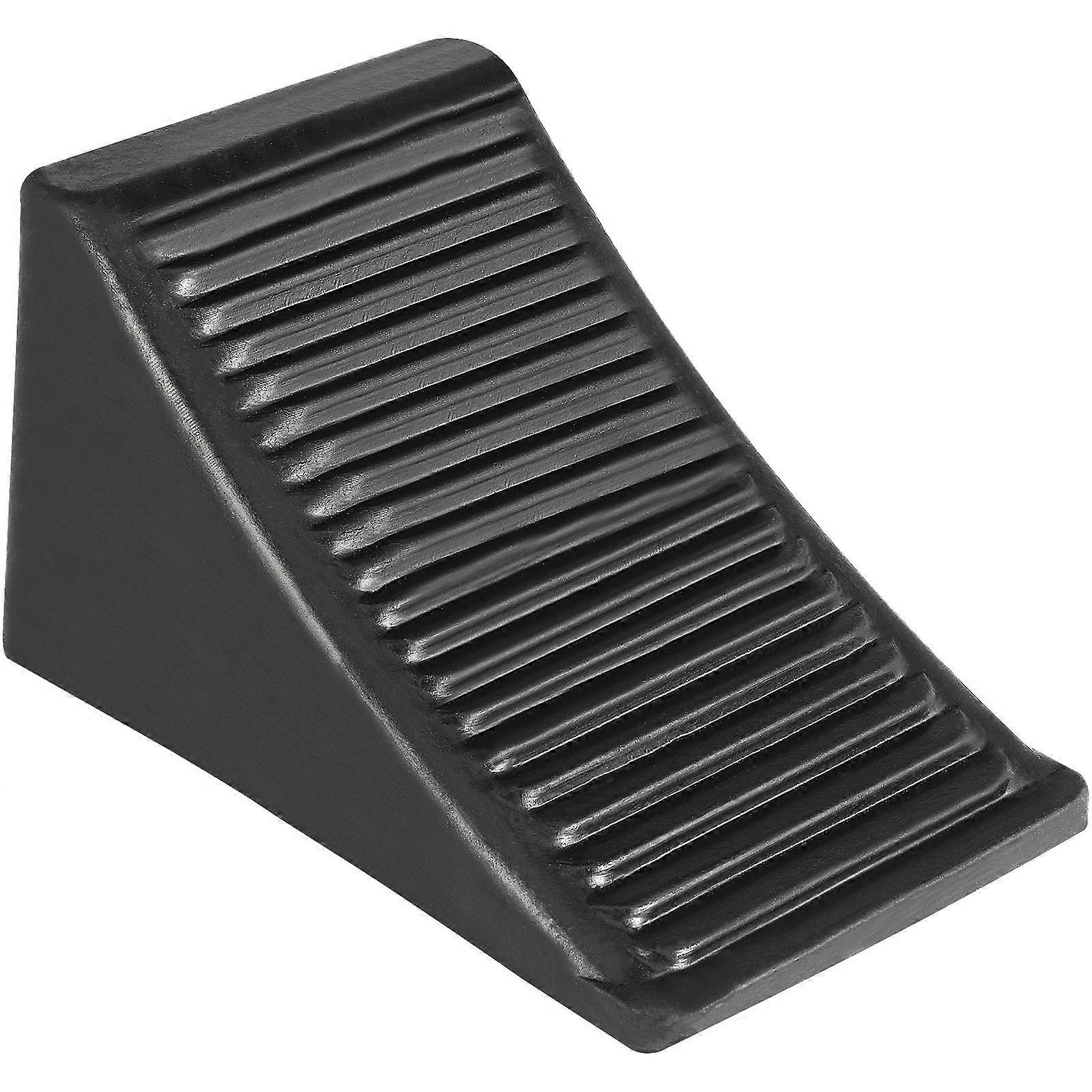 Heavy Duty Rubber Wheel Chock Block for Vehicles 2Pcs Black Set
