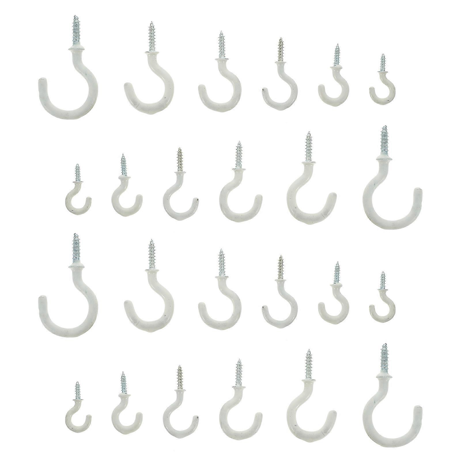 Screw-in Ceiling Hooks White Hooks for Hanging 200Pcs Vinyl Coated