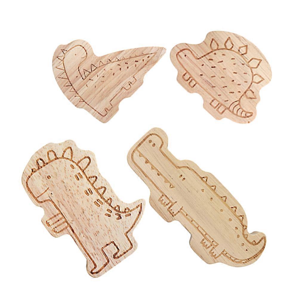 Dinosaur Hooks Wooden Adhesive Wall Hook for Home 12Pcs Set