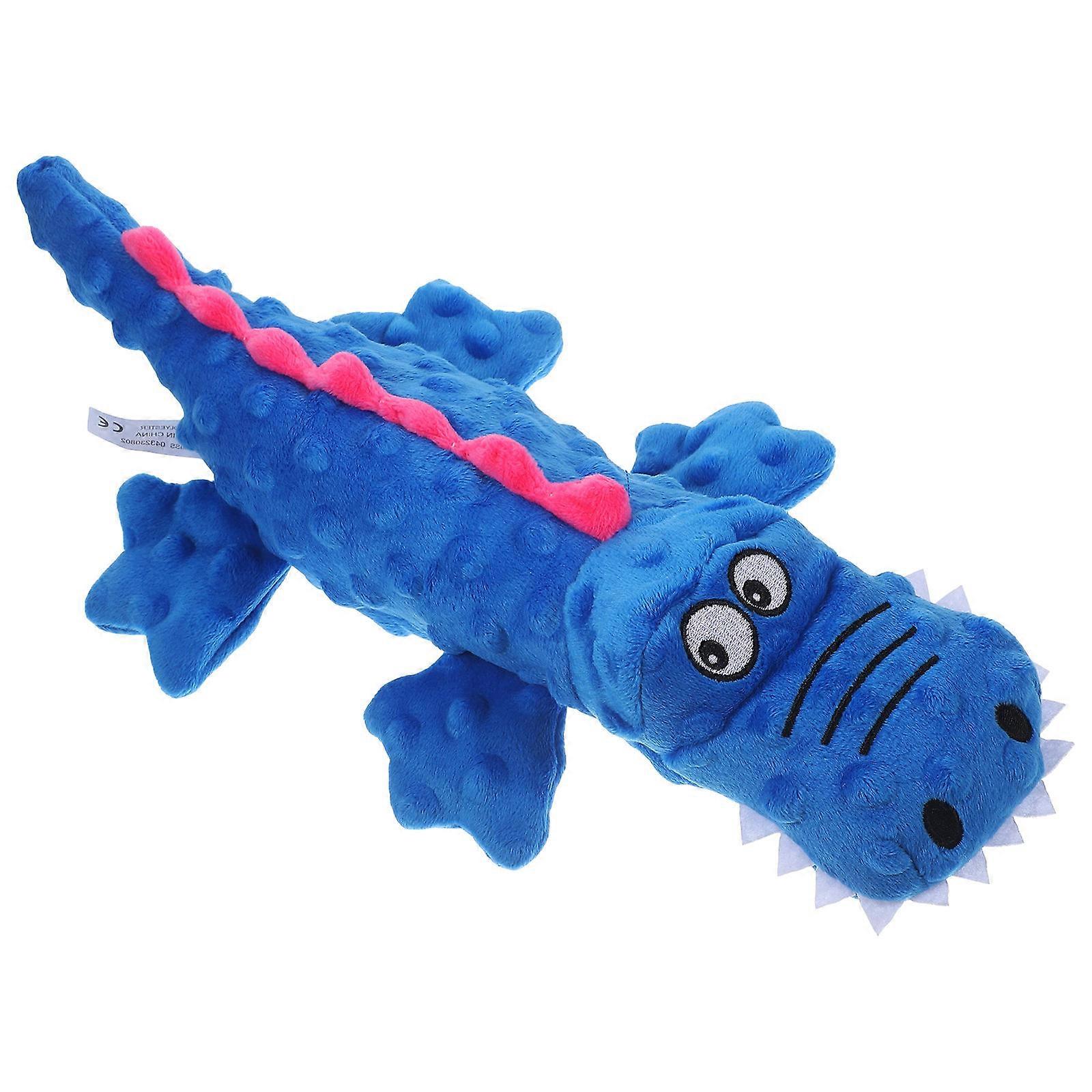 Dog Squeaky Toy Plush Crocodile Shape for Aggressive Chewer 2Pcs Set