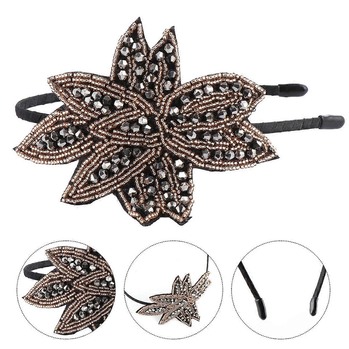 Rhinestone Wedding Headpiece For Women Designed In Golden Color With Retro Appearance And 1Pack Quantity