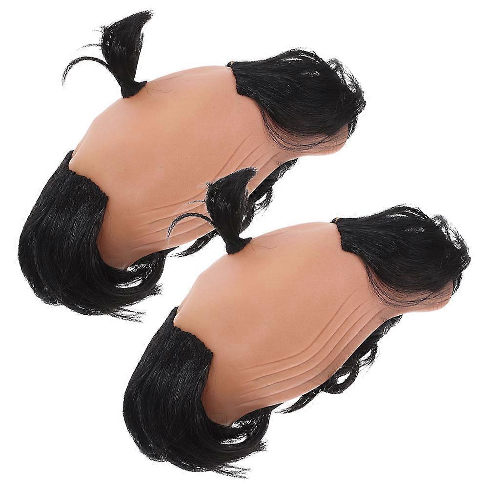 Bald Samurai Wigs For Cosplay Stage Performance Japanese Style Men 2Pcs