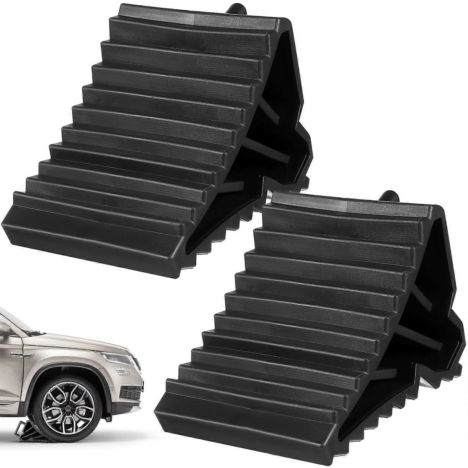Black Car Stop Control Tire Triangle Pad for 6Pcs Anti Slip Tools