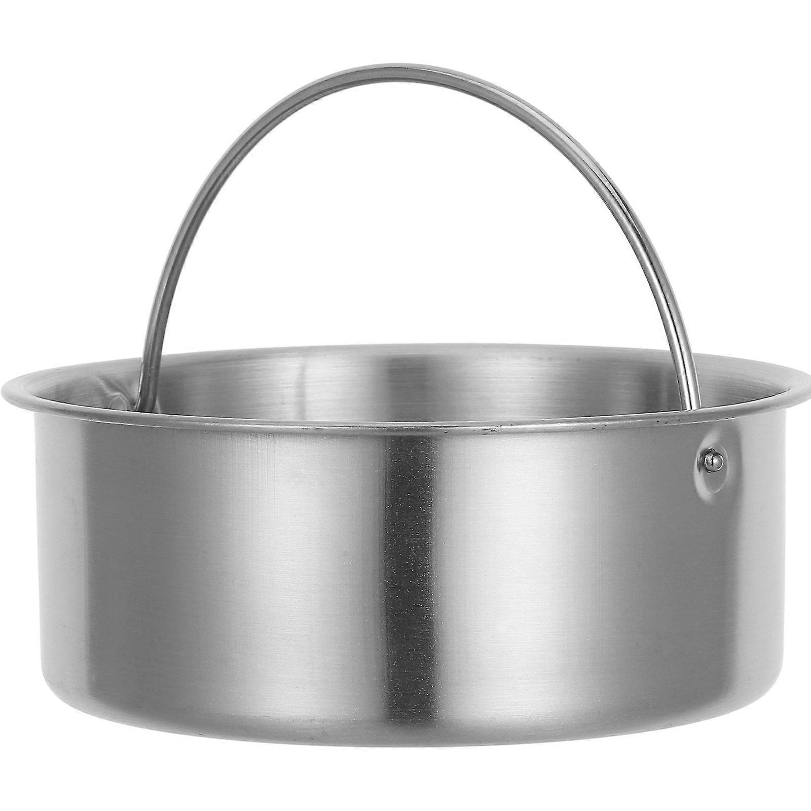 Home Stainless Steel Steaming Egg Bowl 2Pcs with Handle Silver