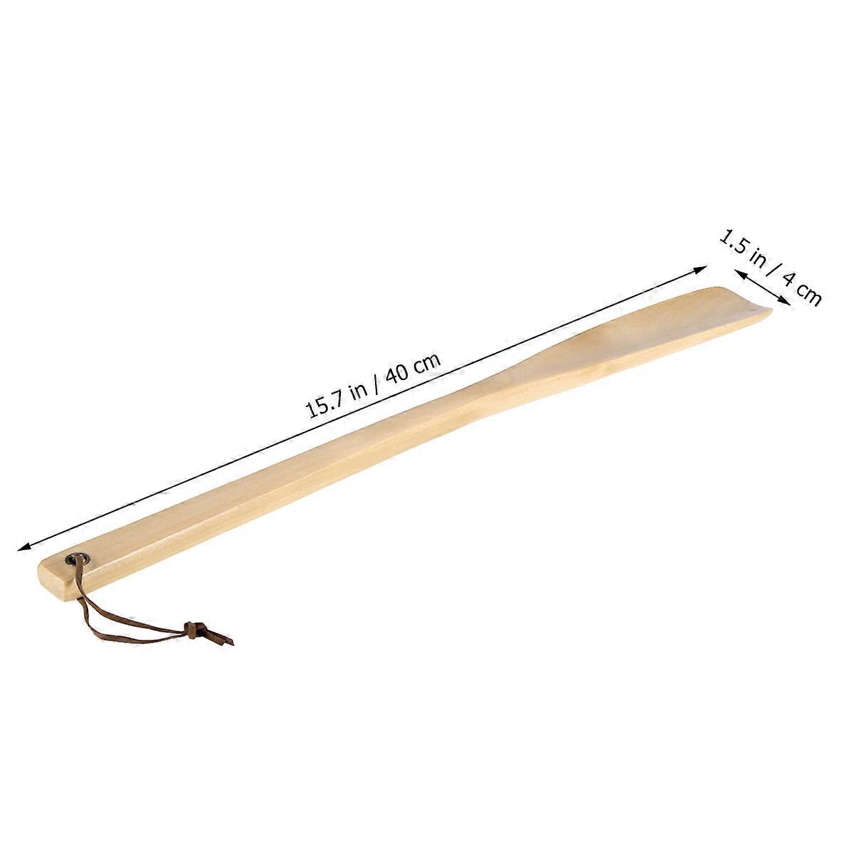 2Pcs Wooden Shoe Horn for Professional Shoe Lifting Long Handle Tool