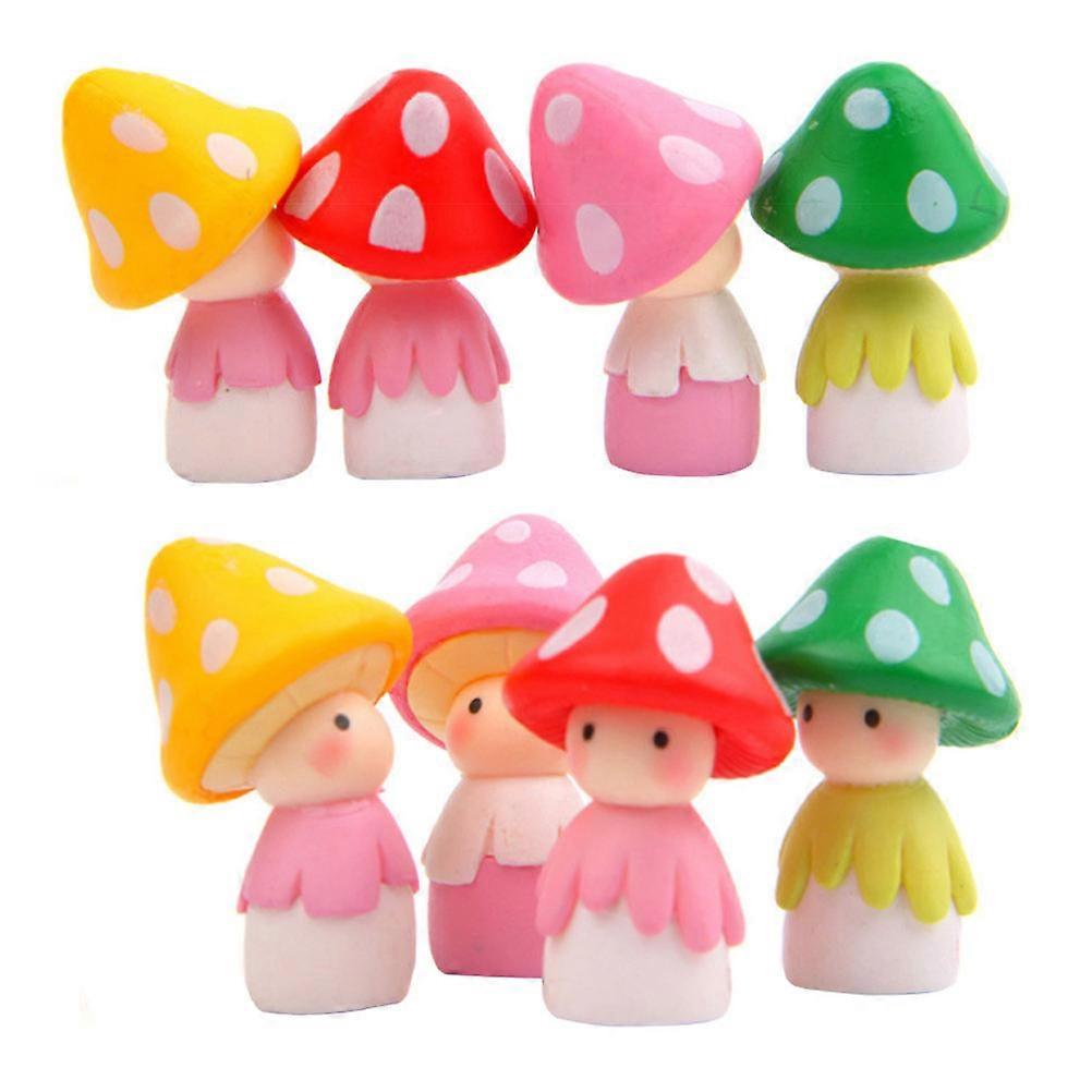 Bonsai Decorations Micro Resin Mushroom Statue for Decoration 24Pcs