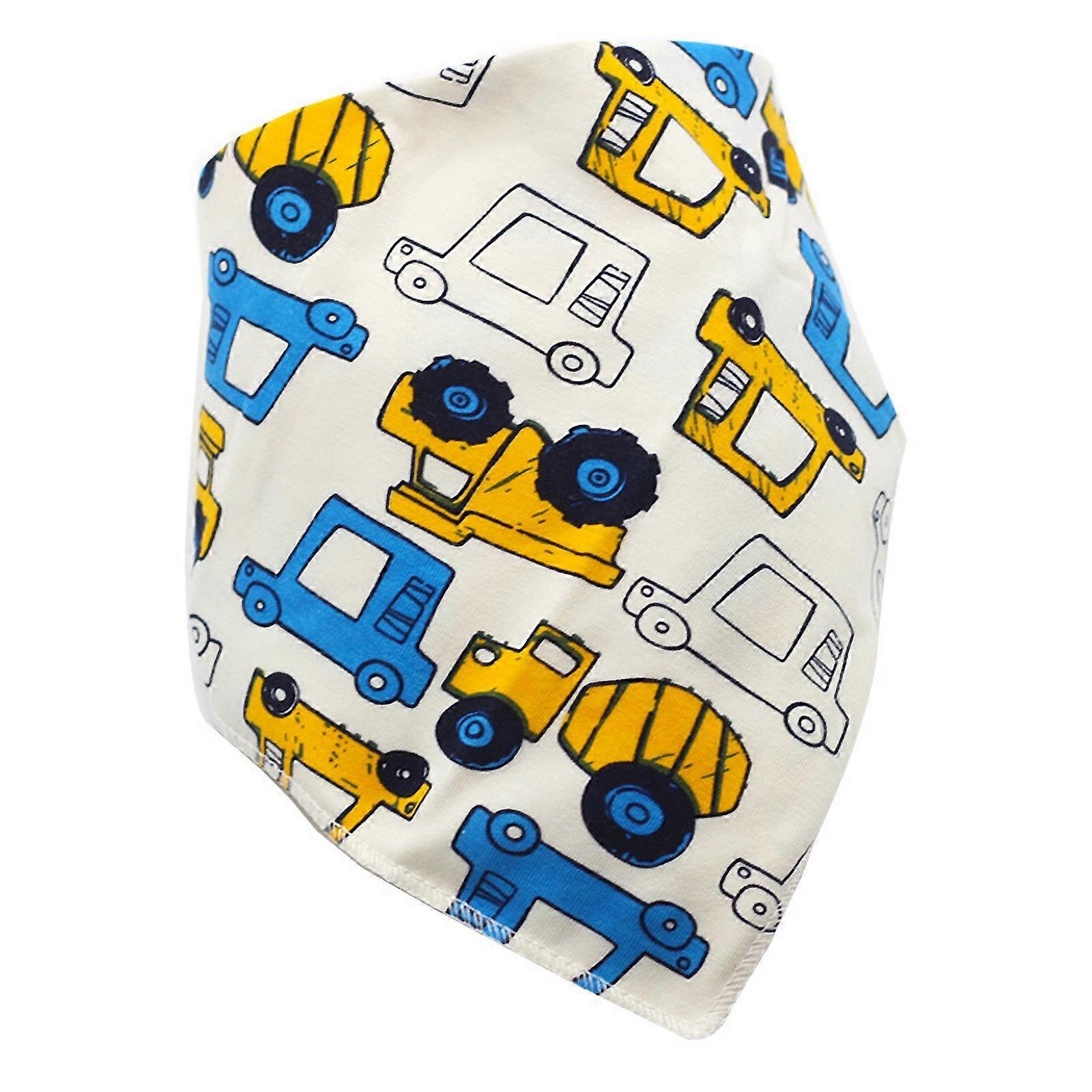 Car Baby Bib Cotton Burp Cloth Double Layer Snap Button Pretty Pattern