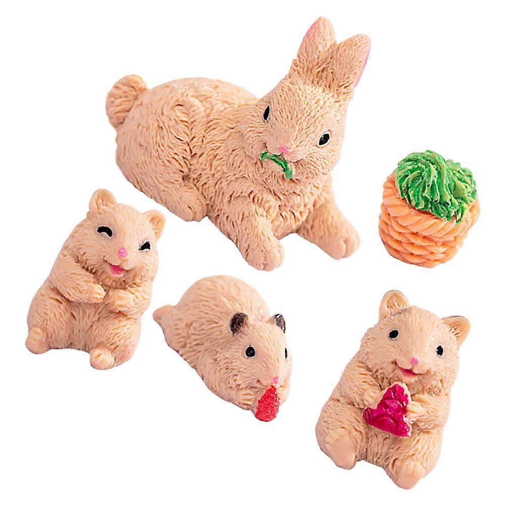 Resin Rabbit Statues and Mouse Mini Figurines for Garden 25 Pieces