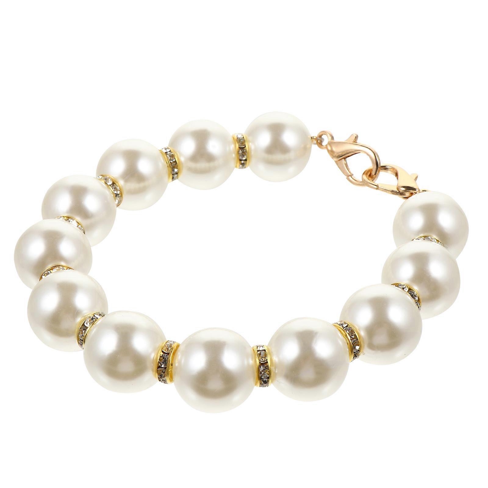 Decorative Bag Strap White Imitation Pearl Accessory Versatile 30X2cm 1Set