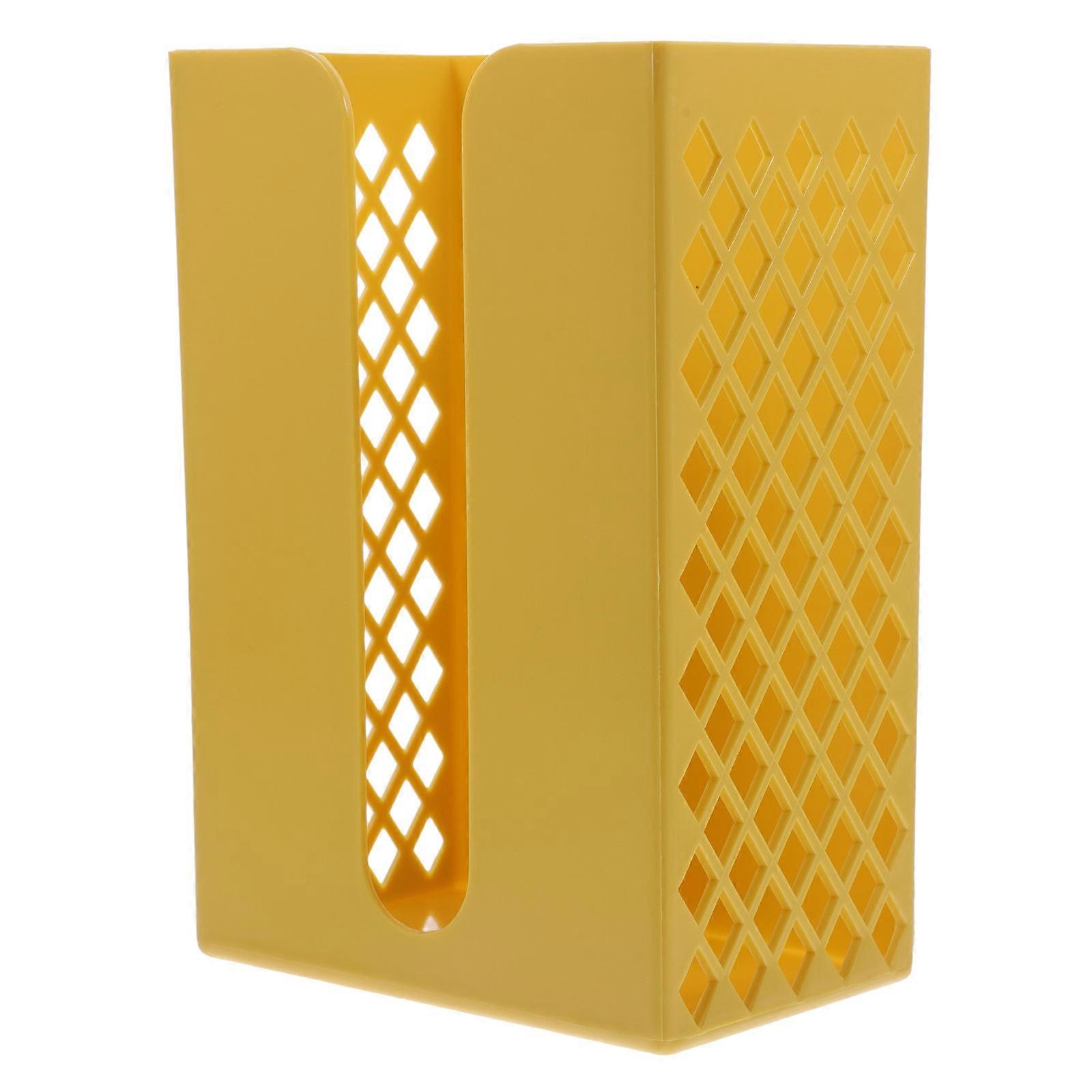 Mounted Tissue Box Multi-Functional Simple Design Home Use 19x13cm Yellow 1Pack