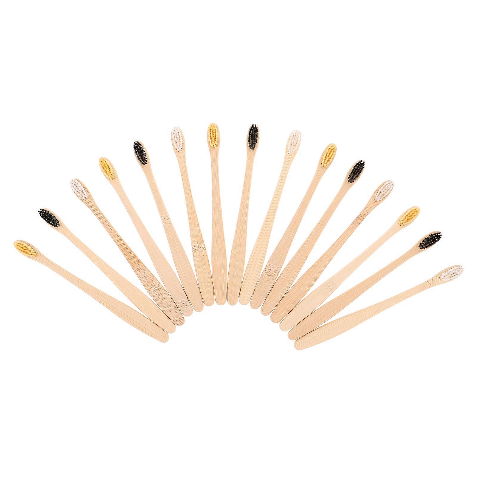 Bamboo Toothbrush Set for Oral Cleaning 30Pcs with Soft Bristles and Comfortable Grip