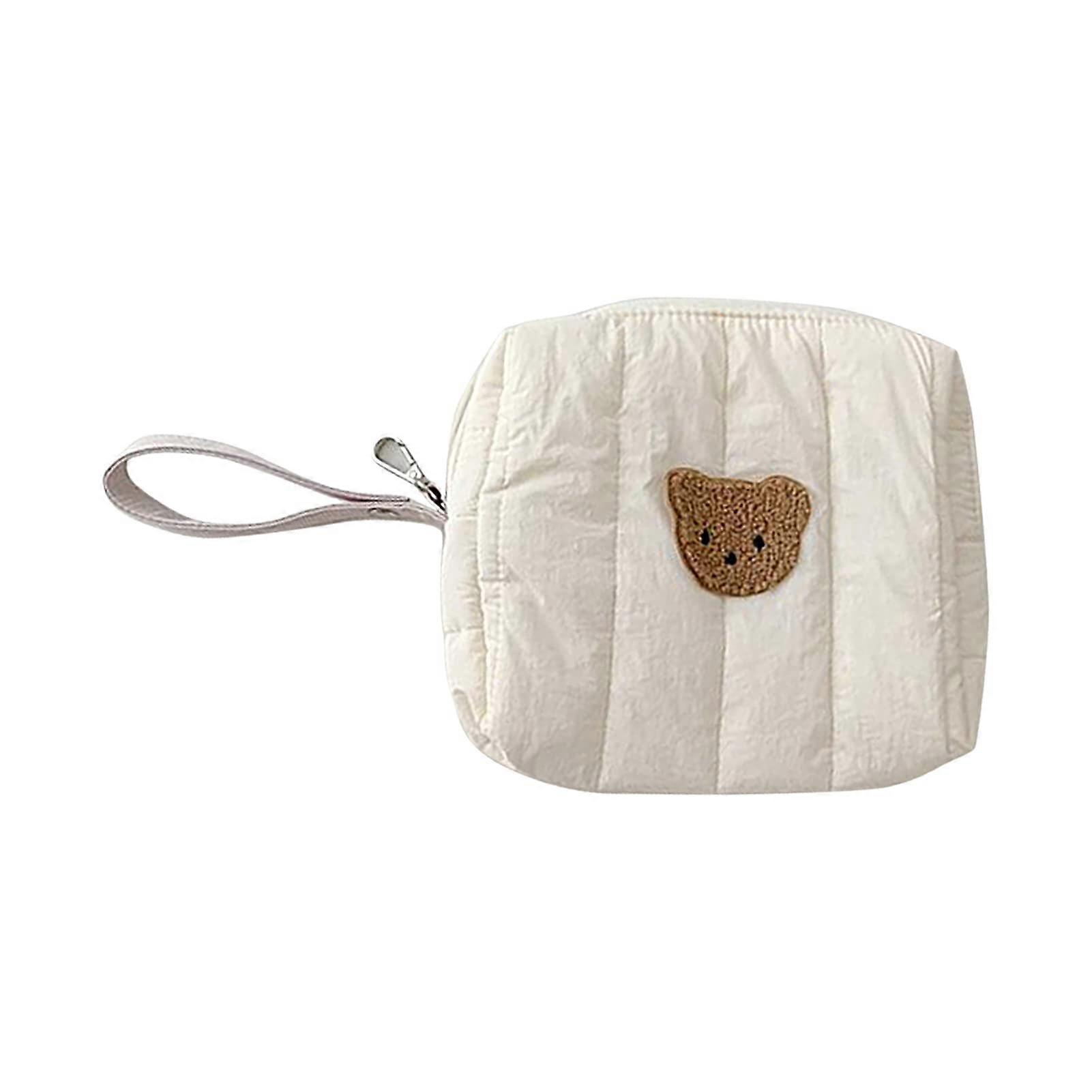 Storage Holder Pouch Lovey Cartoon Style White Durable Daily Use Storage Bag