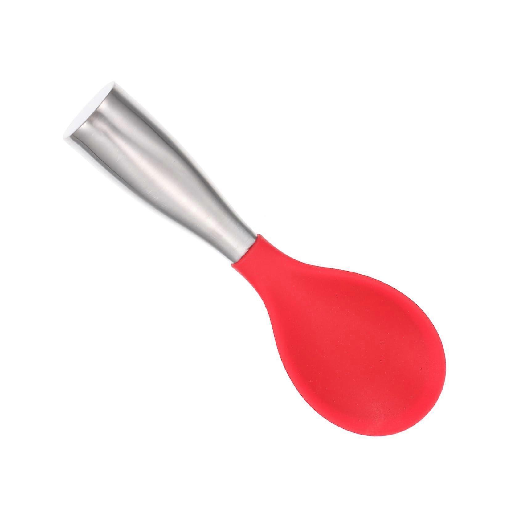 Stainless Steel Handle Rice Spoon Silicone Standable Rest For Serving Rice Kitchen Tableware Utensil