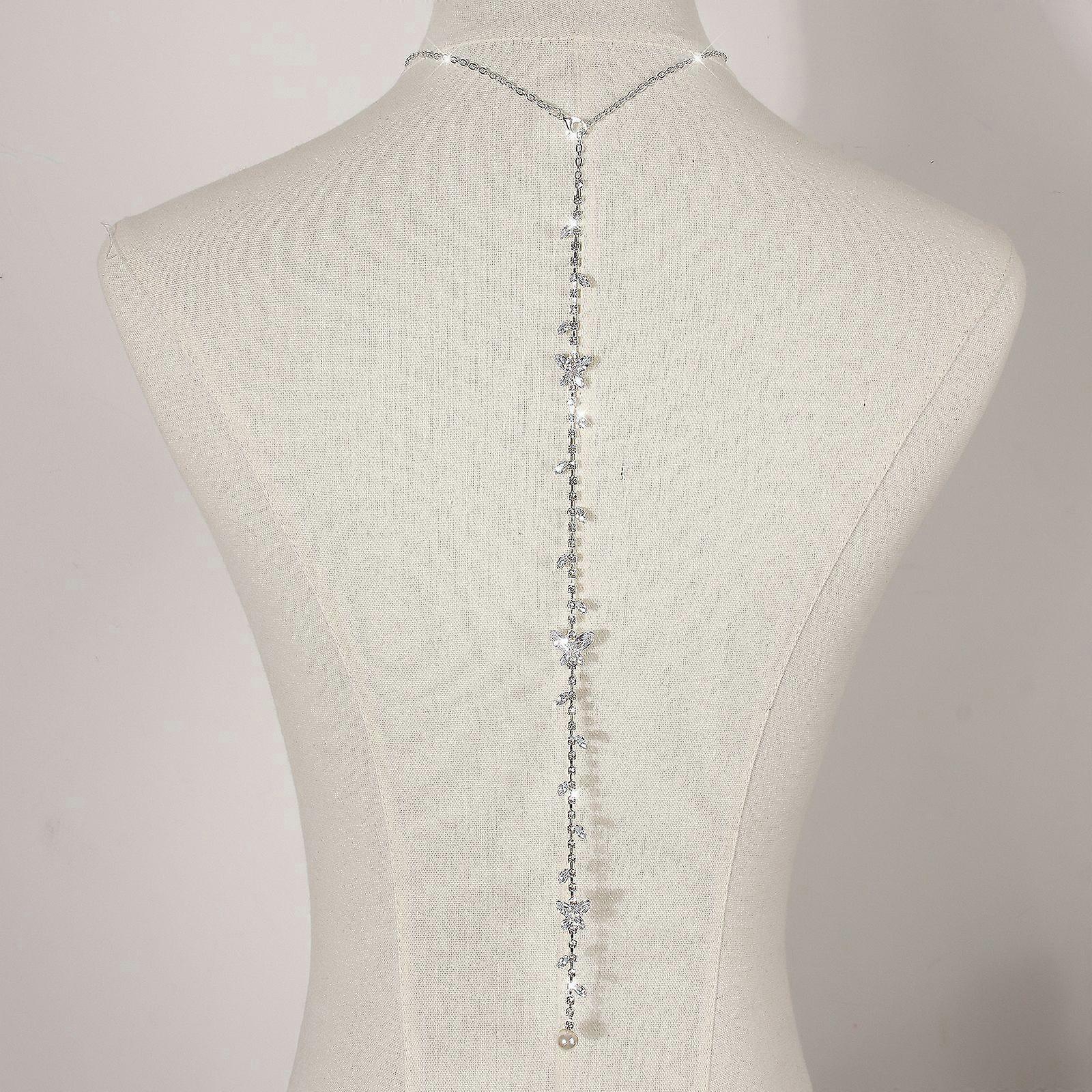 Chaîne de dos papillon en zircon à la mode, style français, pendentif en perle polyvalent, chaîne de corps br