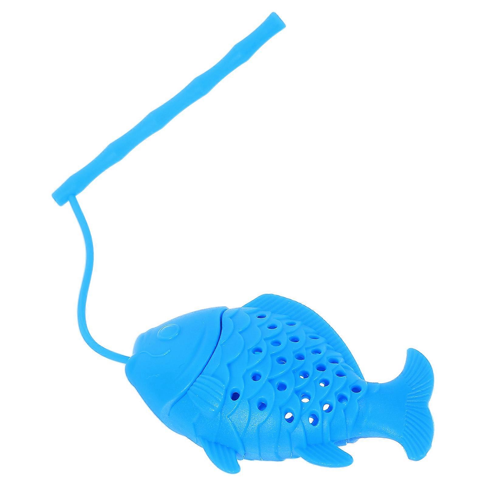 Tea Filter Infuser Silicone Fish Tea Strainer for Home Use Blue
