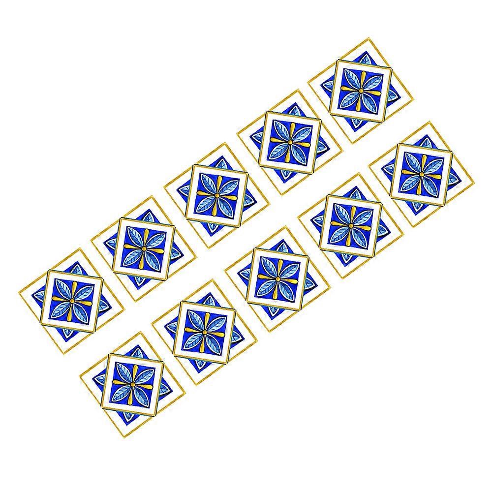 Waterproof Diagonal Tile Stickers for Decor 10Pcs Pack Removable Wall Stickers