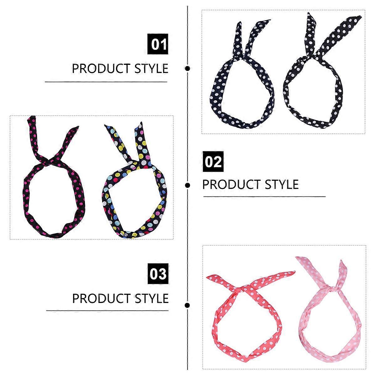 Retro Wire Bow Headbands for Decoration 6Pcs Assorted Color Hair Hoops Set