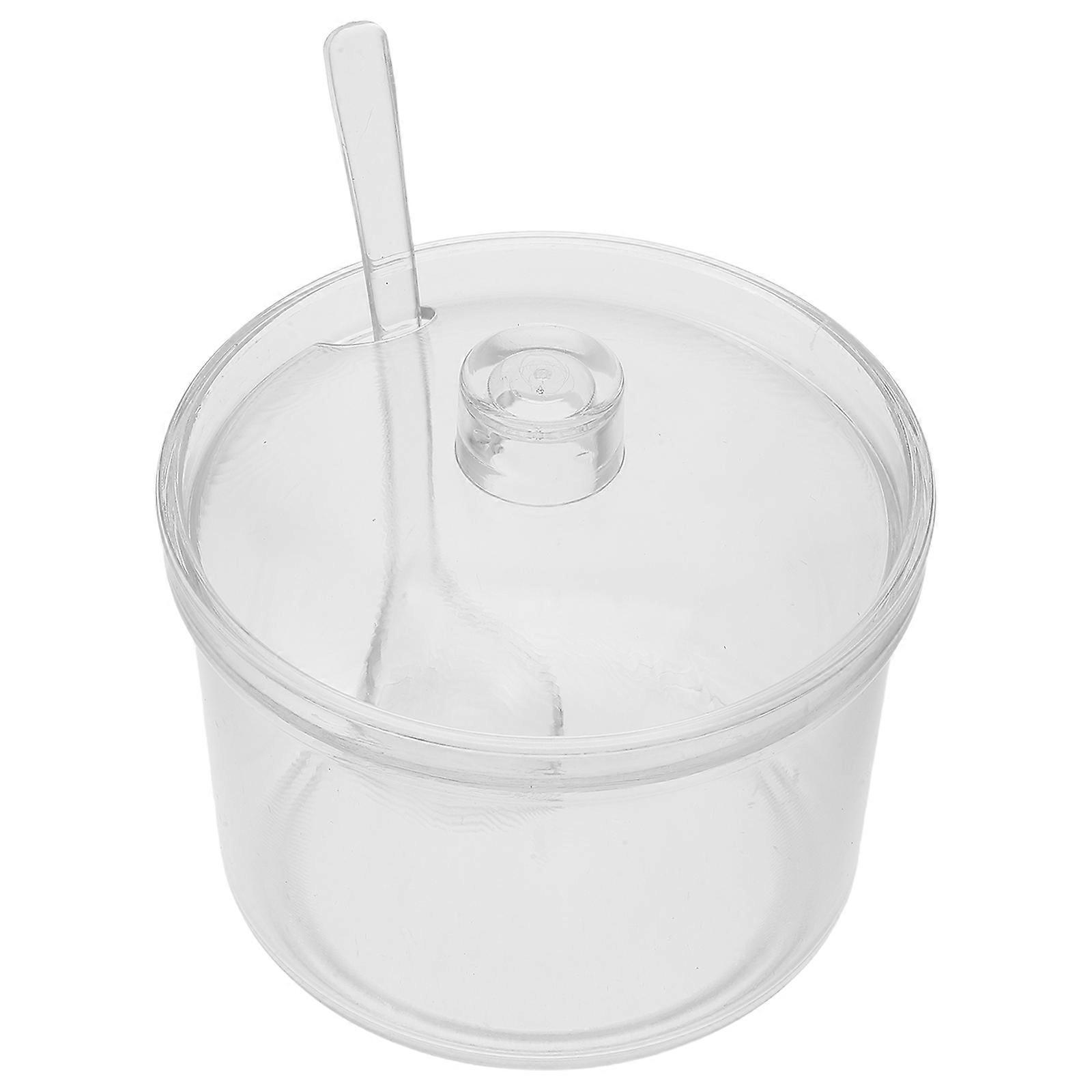 Transparent Spice Dispenser Jar With Spoon For Kitchen Use Stylish Moisture-Proof Design 2Pcs