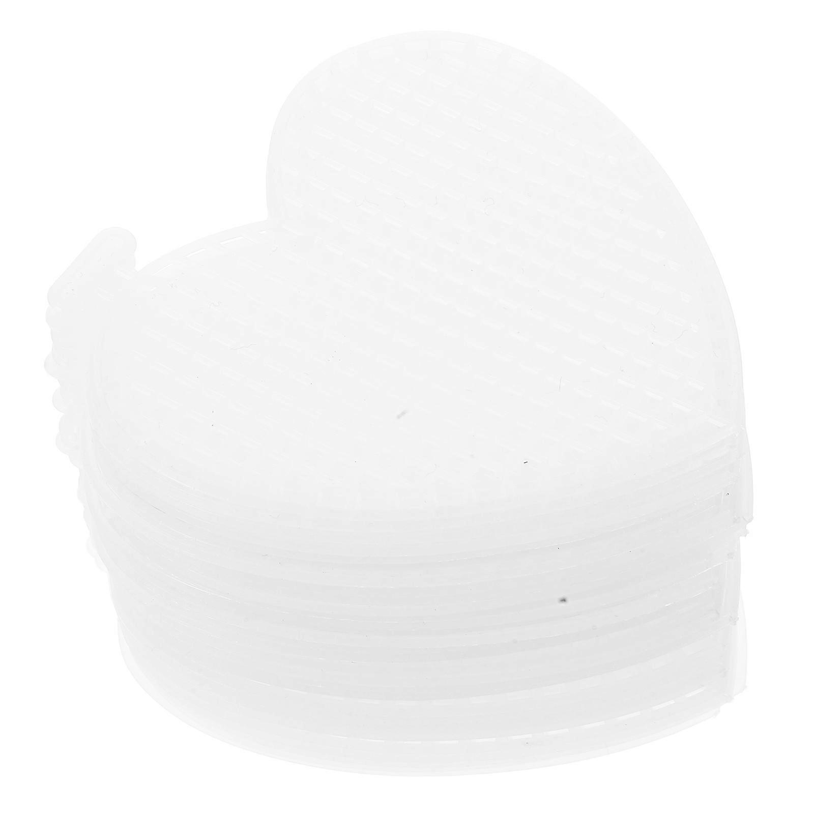 Heart Shape Mesh Canvas Sheet for Craft Supplies 60Pcs White