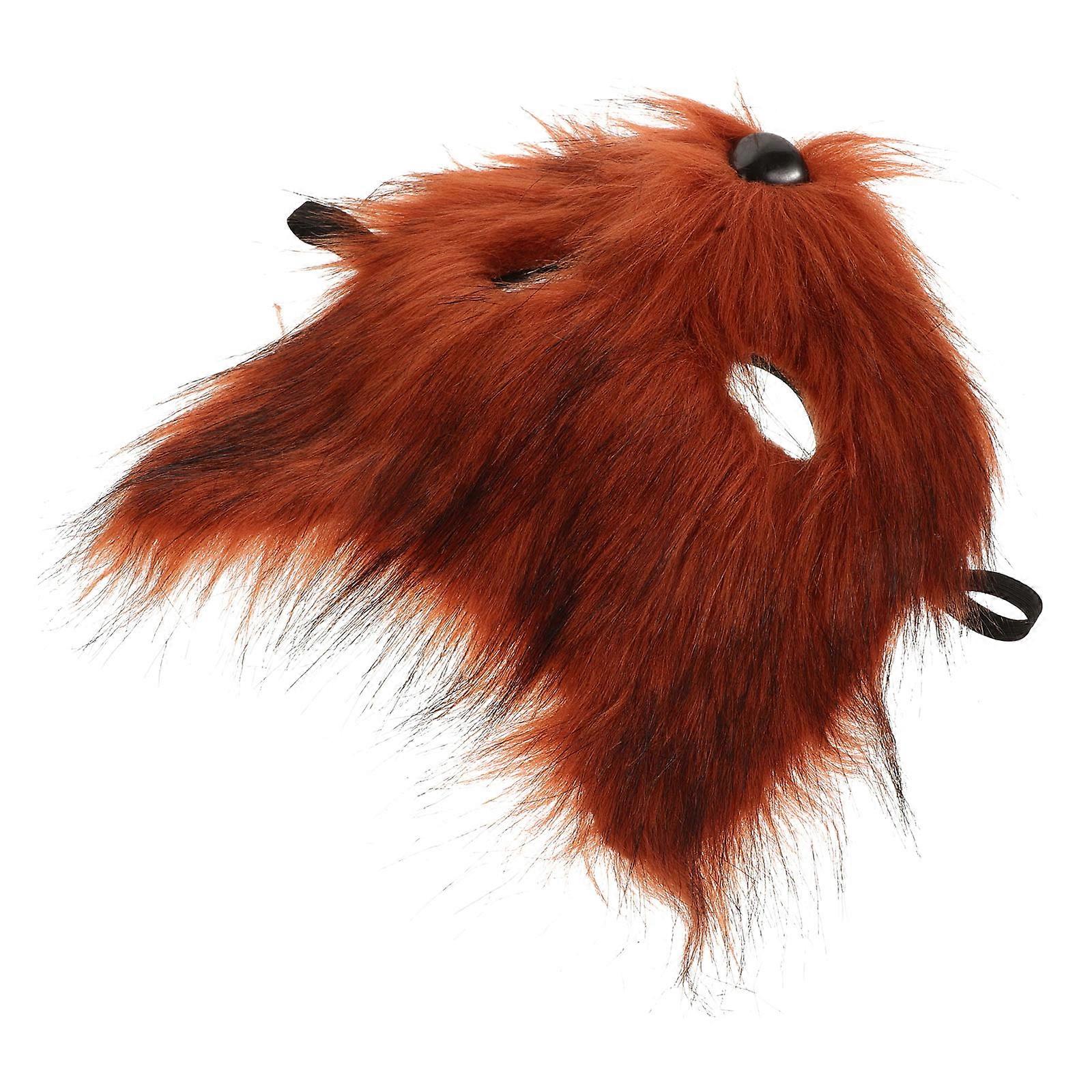 Animal Face Mask Half Face for Party Use 3Pcs Brown Fox Cosplay Masks