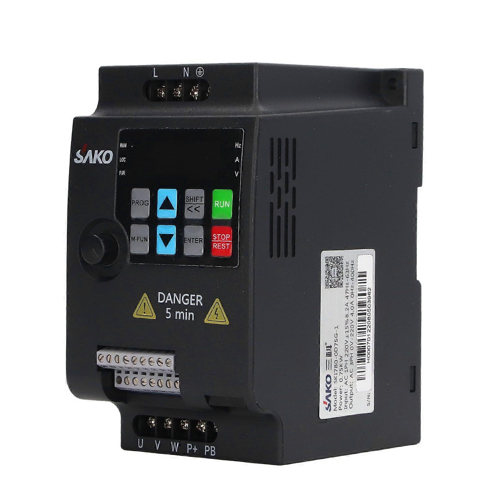 Variable Frequency Drive 0.75KW Motor Controller Frequency Inverter Single Phase AC220V Input 3 Phase AC0220V Output