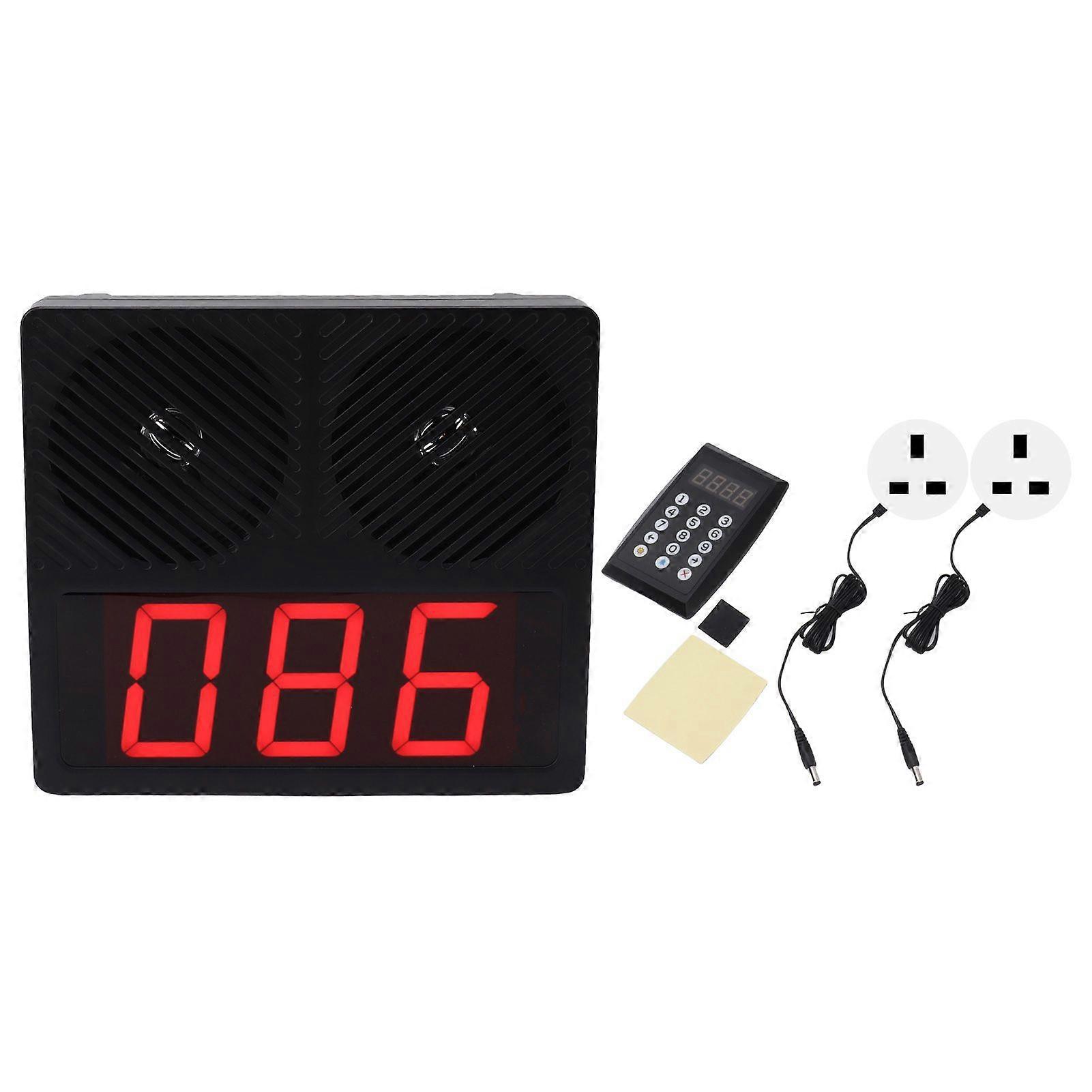 Queue Calling System 20W Loud Volume Wireless Restaurant Waiting Number System for Restaurant Hospital Bank Waiting Line Management UK Plug 100240V