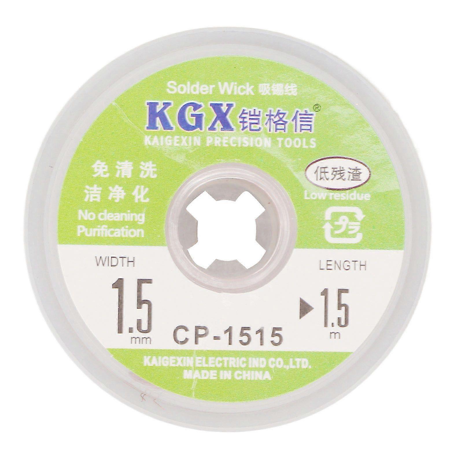 Solder Wick Low Residue Tin Removing No Clean Soft Desoldering Wick Braid 1.5m Length for PCB CP 1515