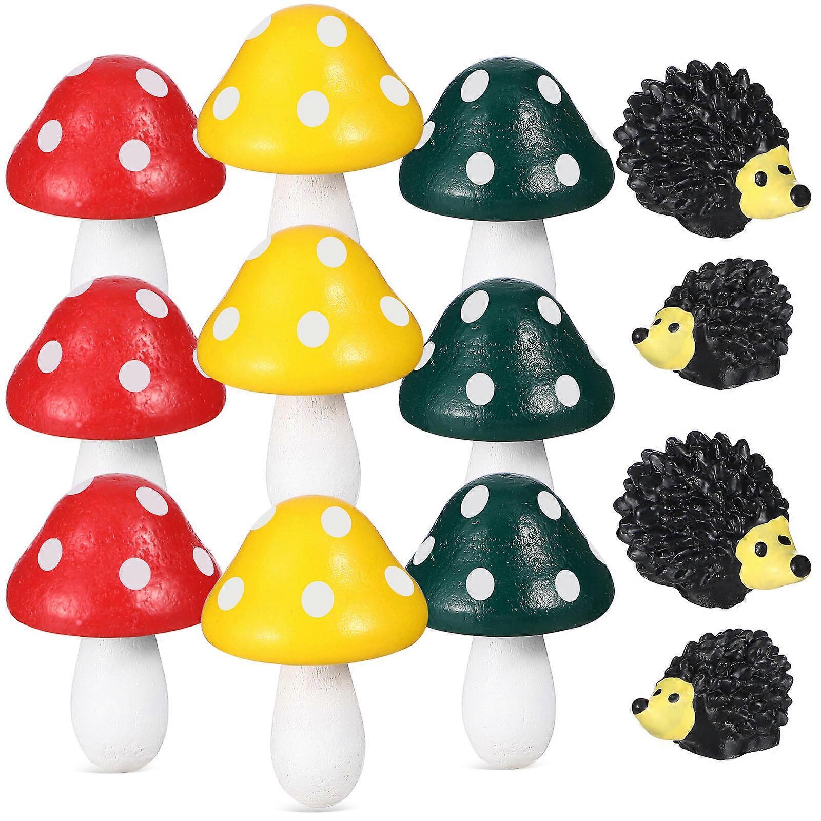 Mini Hedgehog Figurines Mini Garden Accessories for Decor 3Sets
