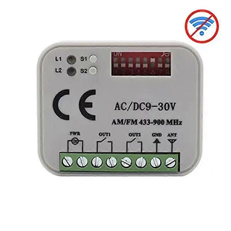 RX-MULTI Receiver Controller AC/DC 9V-30V 2CH 300MHz to 868MHz 433MHz Garage Door Opener / Gate Remote Control Receiver Switch