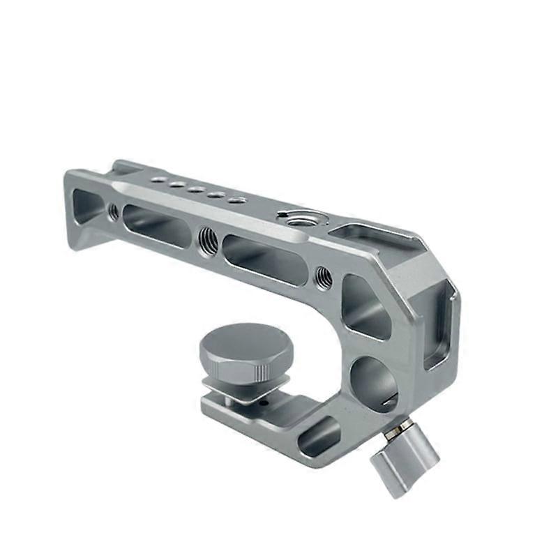 Camera Top Handle Hand Grip Handgrip Camera Cage Handle for Dslr Camera Cage Microphone Shoe Mount Silver