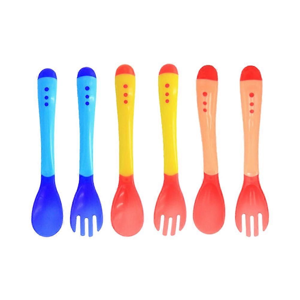 Color Changing Spoon Baby Spoon for Temperature Sensing Feeding 6Pcs