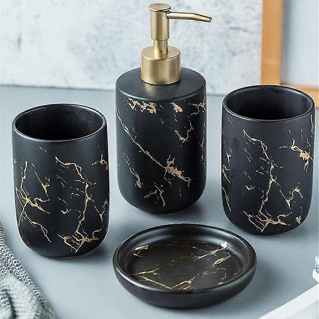 高貴なバスルームアクセサリーセット、4ピーススタイリッシュなバスルームアクセサリー