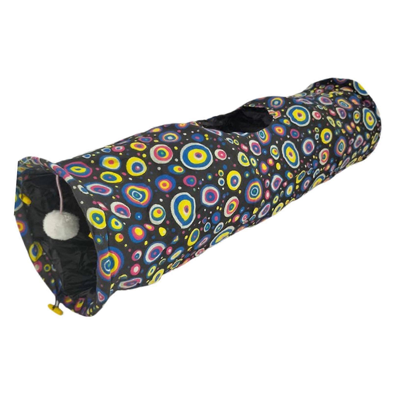 Cat Tunnel Black Play Channel Tube Kitten Interactive Toy Hideaway For Pets