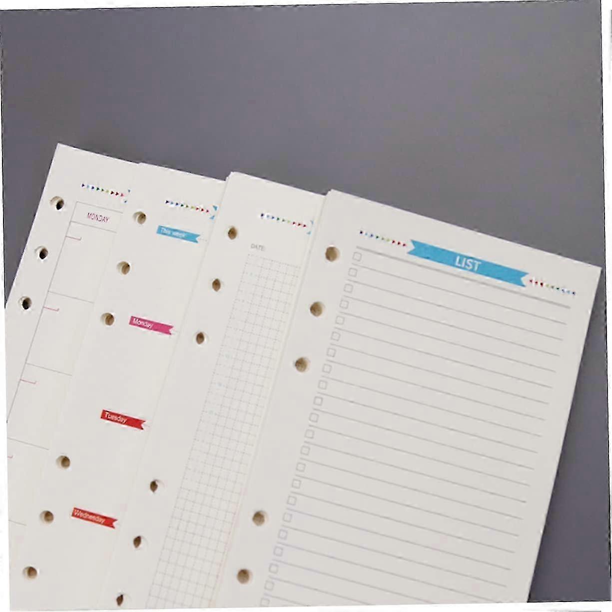 25-26 A5 Refill Sheets 6 Holes Perforated Checked Pattern for Notebook Daily Planner and Journal Quality Refill Papers for Notes and Sketche